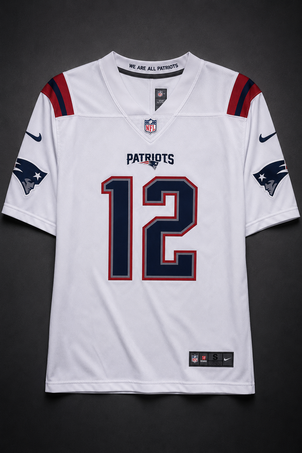 Camisa New England Patriots NFL – Brady #12 Branca