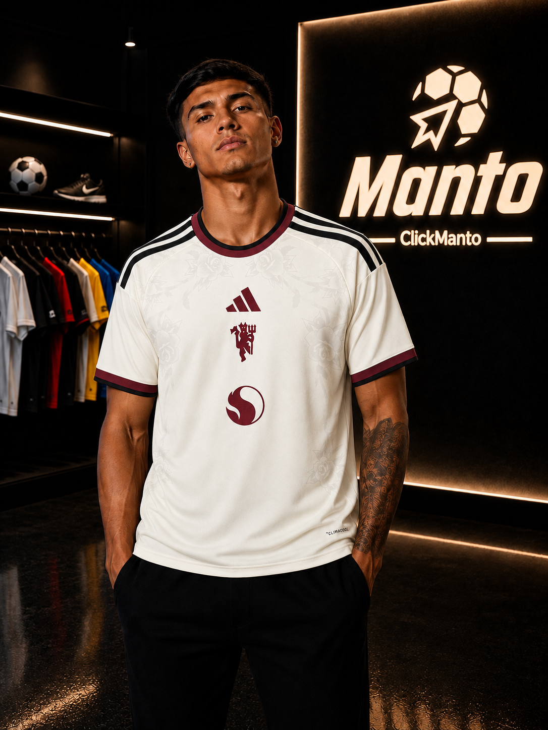 Camisa Manchester United Away 2026/27 Off-White – Versão Torcedor