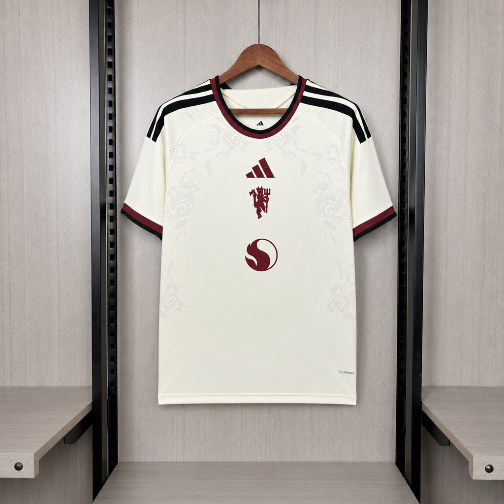 Camisa Manchester United Away 2026/27 Off-White – Versão Torcedor