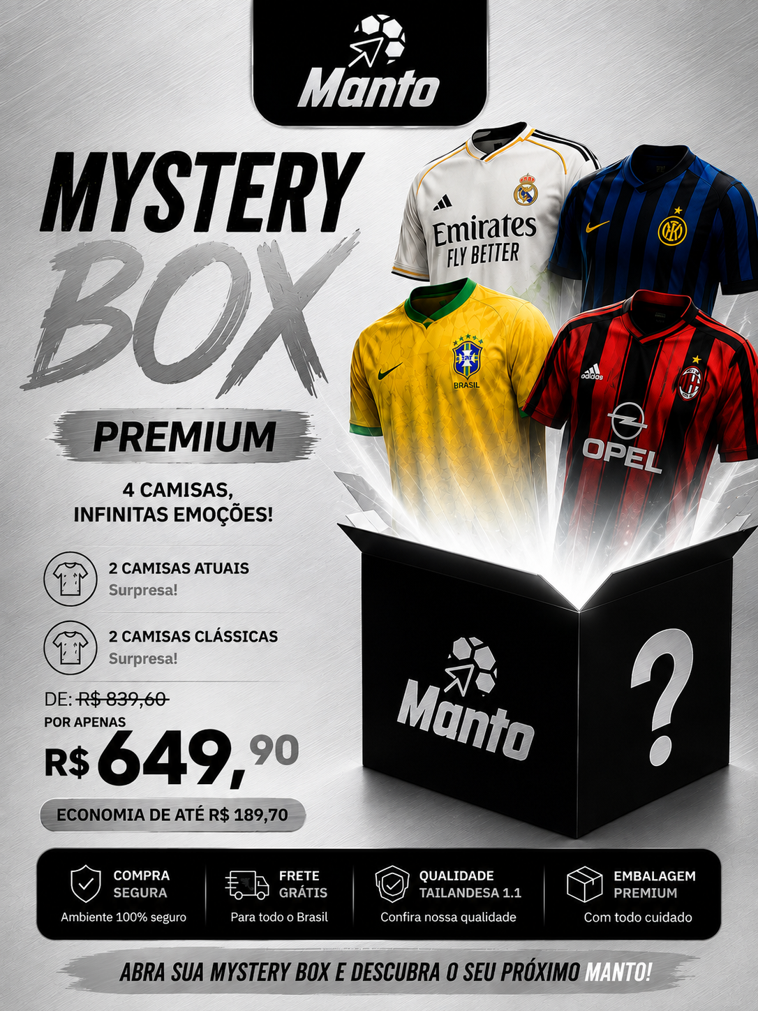 Mystery Box Premium | 4 Camisas Surpresa