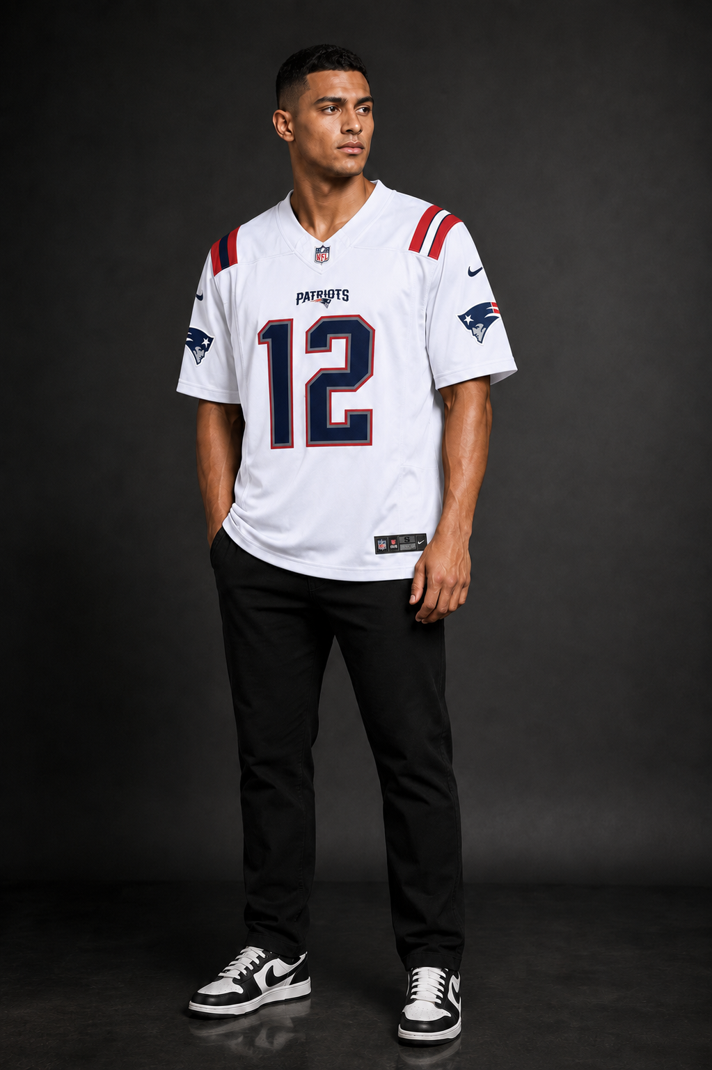 Camisa New England Patriots NFL – Brady #12 Branca