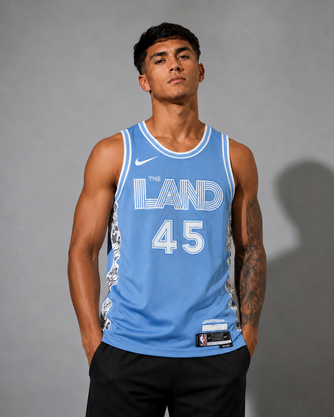 Camisa Cleveland Cavaliers The Land Donovan Mitchell #45 Azul – NBA