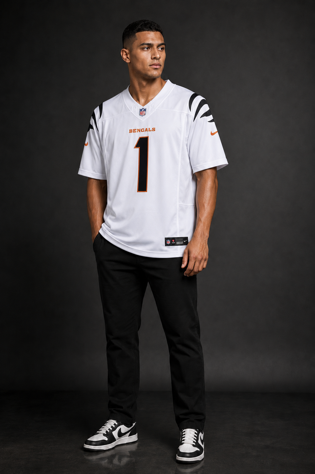 Camisa Cincinnati Bengals NFL – Chase #1 Branca