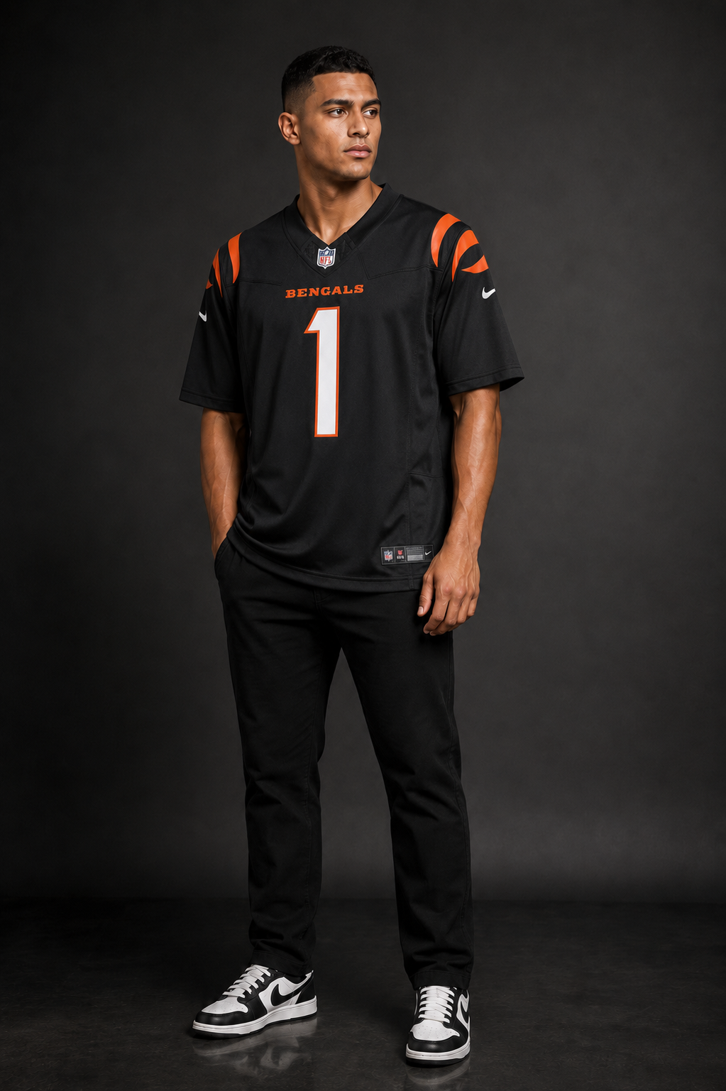 Camisa Cincinnati Bengals NFL – Chase #1 Preta