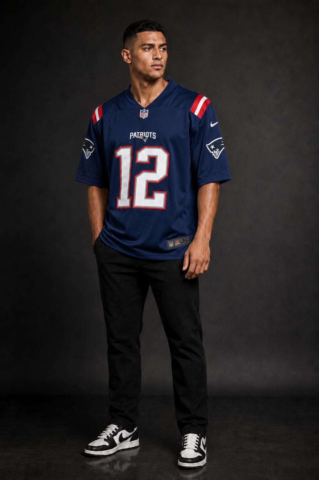 Camisa New England Patriots NFL – Brady #12 Azul-Marinho