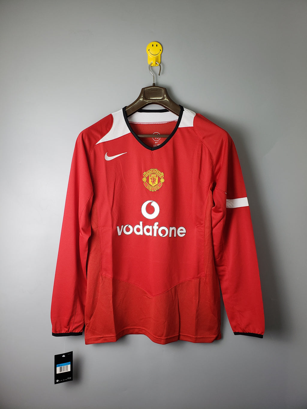 Camisa Manchester United Retrô 2004/06 Vermelha – Nike Vodafone – Manga Longa