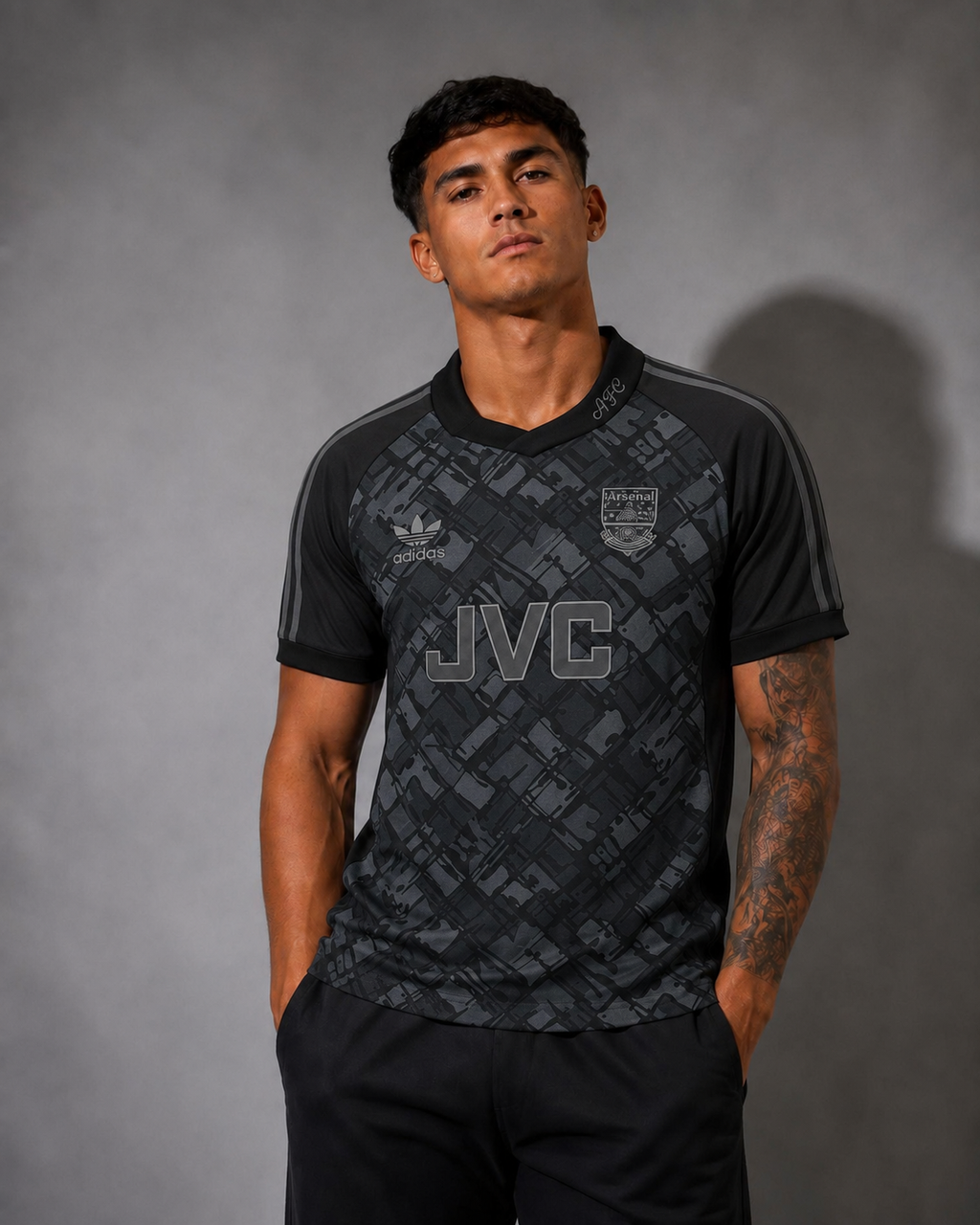 Camisa Arsenal Retrô JVC Releitura Preta – Masculina