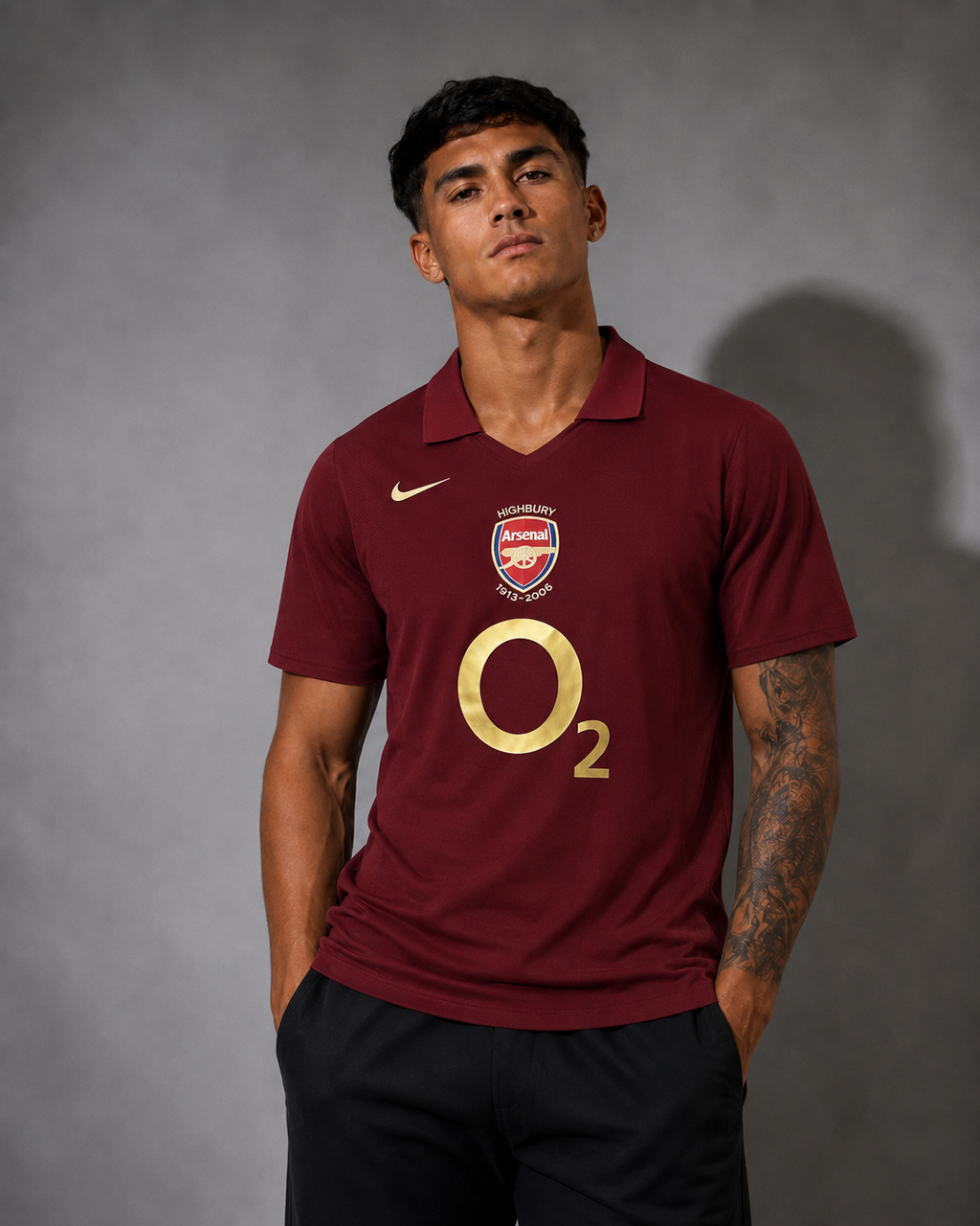 Camisa Arsenal Retrô Highbury 2005/06 – Masculina – Bordô