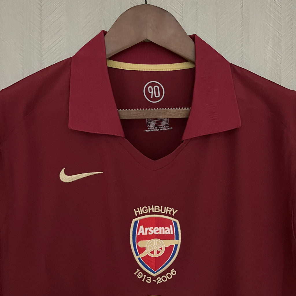 Camisa Arsenal Retrô Highbury 2005/06 – Masculina – Bordô